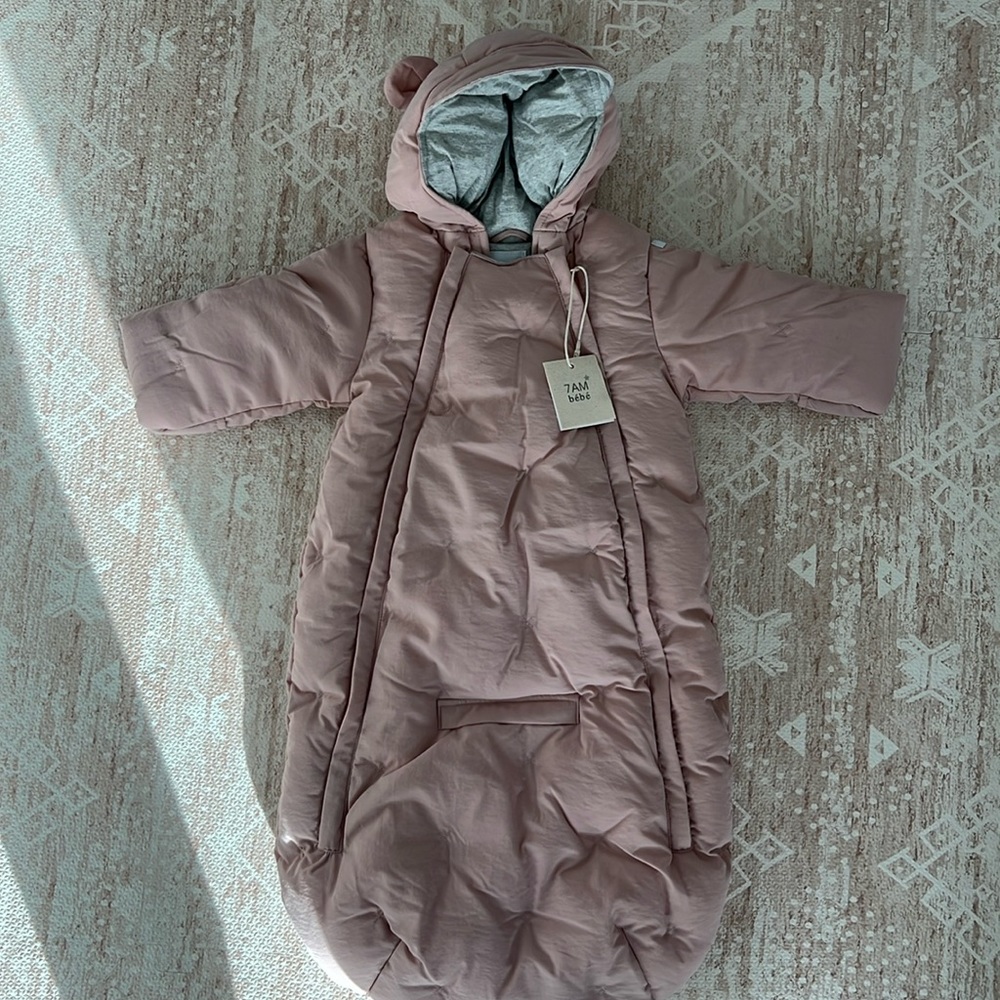 7am Bebe bunting stroller suit pink